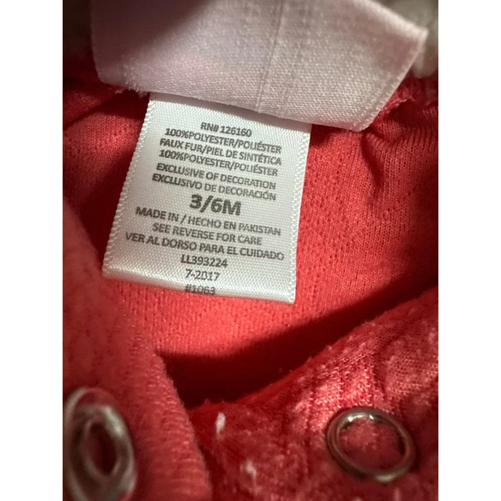 Little Lass Baby Girls Coral Pink Quilted Cable Knit Sherpa Hooded Jacket 3-6M
